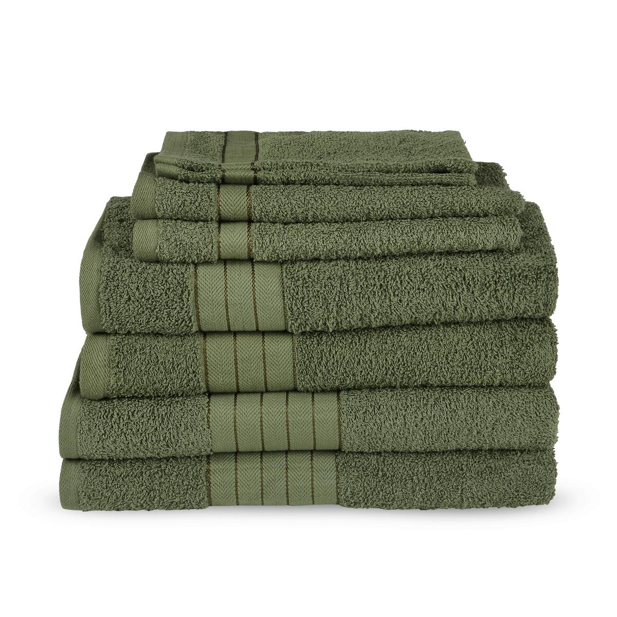 Frottierset Dunkelgrün 8- Teilig - Basics, Textil