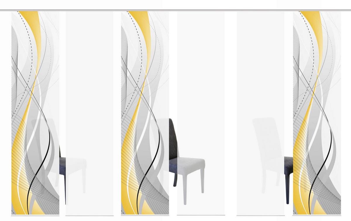 Flächenvorhang 6er Set Carlisle - Gelb/Hellgelb, Design, Textil (60/245cm) - Schmidt W. Gmbh