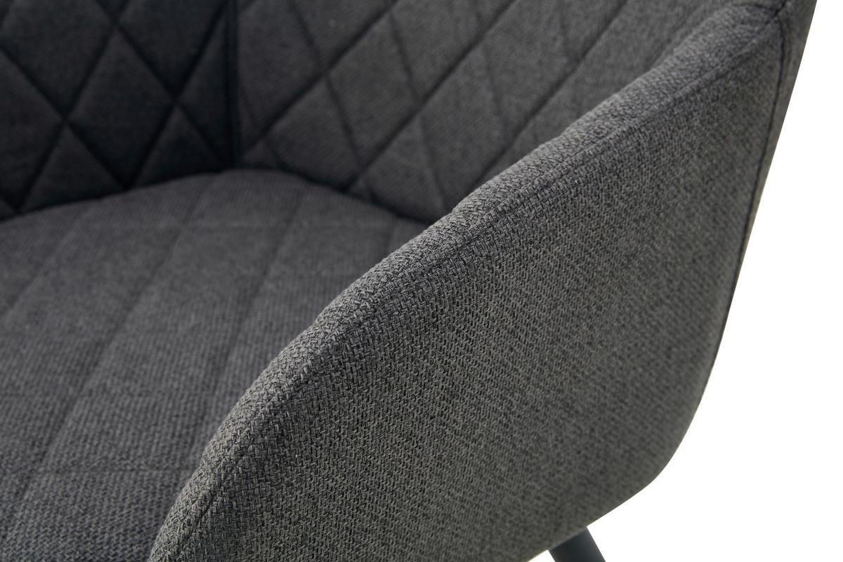 Stuhl-Set Lea Anthrazit 56 cm - Anthrazit/Schwarz, MODERN, Textil/Metall (56/83/60cm) - MID.YOU