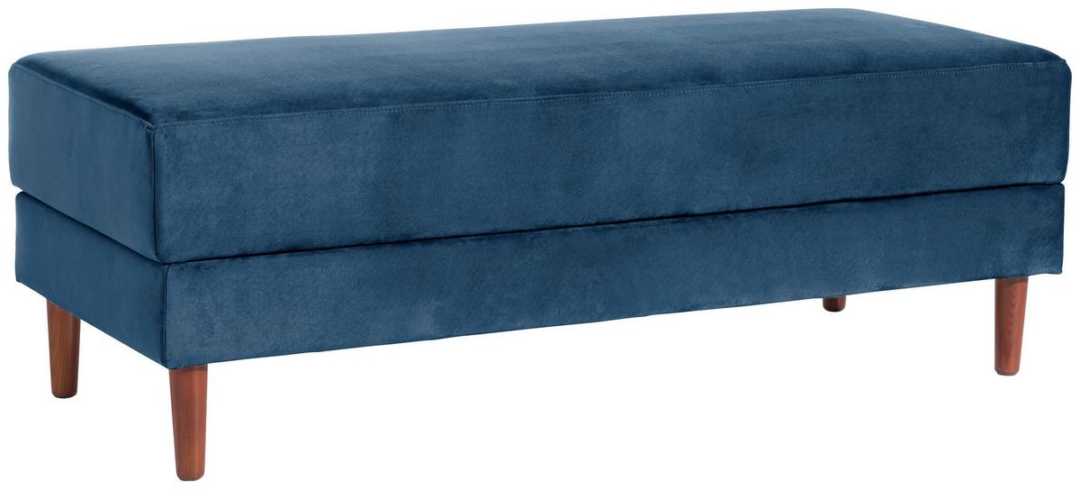 Ecksofa Mit Schlaffunktion Easy Relax Dunkelblau Samt - Eschefarben/Dunkelblau, Design, Textil (223/152cm) - Max Winzer