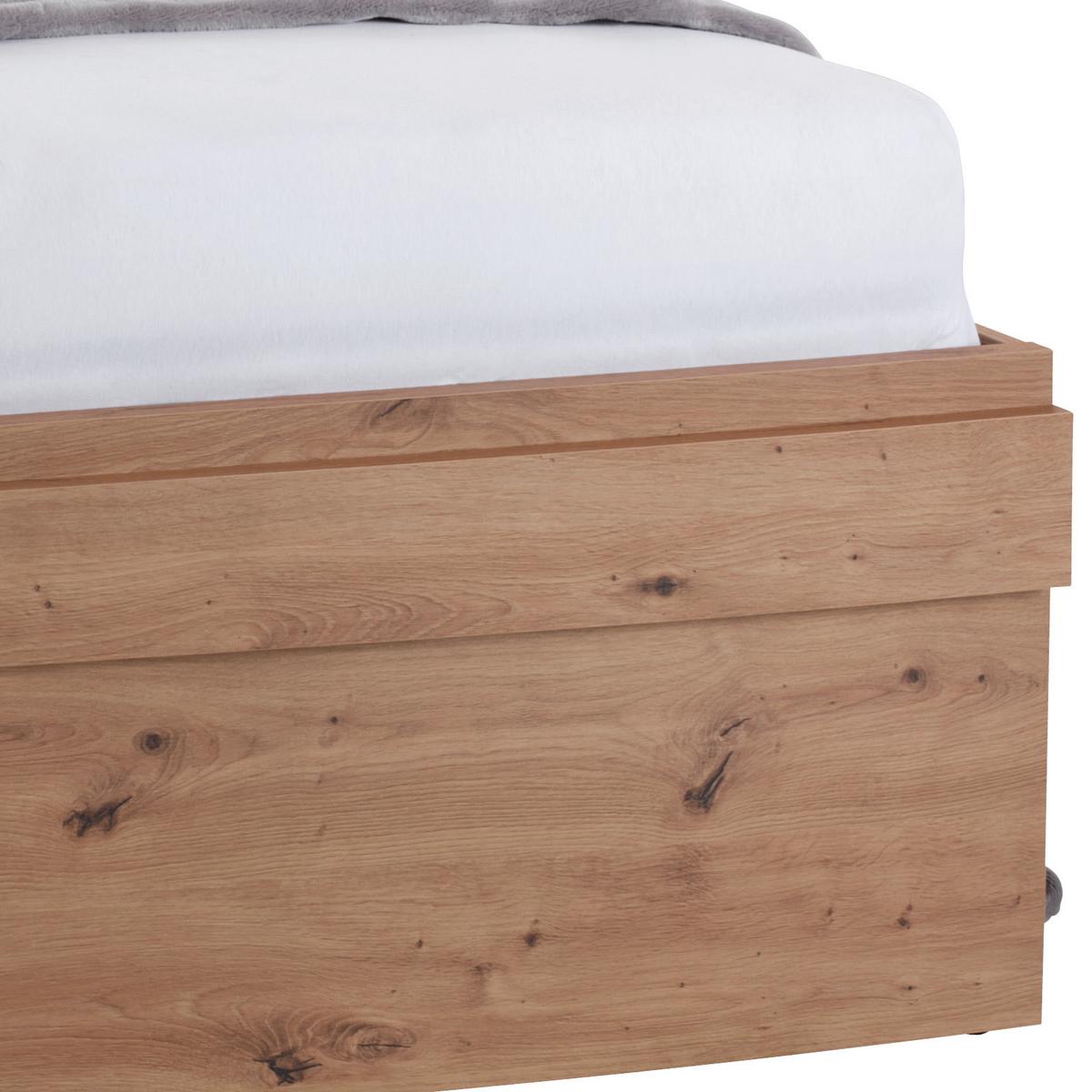 Stauraumbett 140x200 Cm Box, Artisan Eiche Dekor/weiß - Eichefarben/Weiß, MODERN, Holzwerkstoff (140/200cm) - Ondega