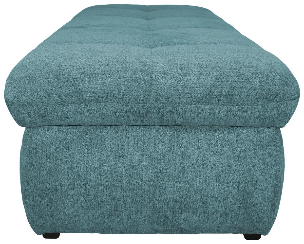 Hockerbank Moric Mikrofaser Petrol H: 43 cm inkl. Stauraum - Chromfarben/Petrol, KONVENTIONELL, Textil (136/43/64cm) - MID.YOU