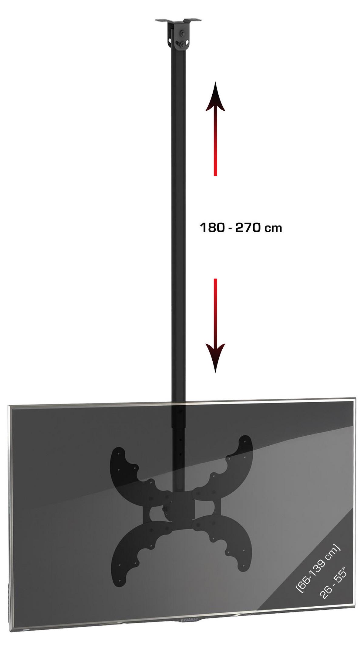 Tv- Halterung B-dx Anthrazit B: 42 Cm - Anthrazit, MODERN, Metall (42/180/4,5cm) - MID.YOU