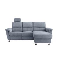 Ecksofa mit Relaxfunktion Parole Hellblau Chenille - Chromfarben/Hellblau, MODERN, Textil (231/165cm) - Livetastic