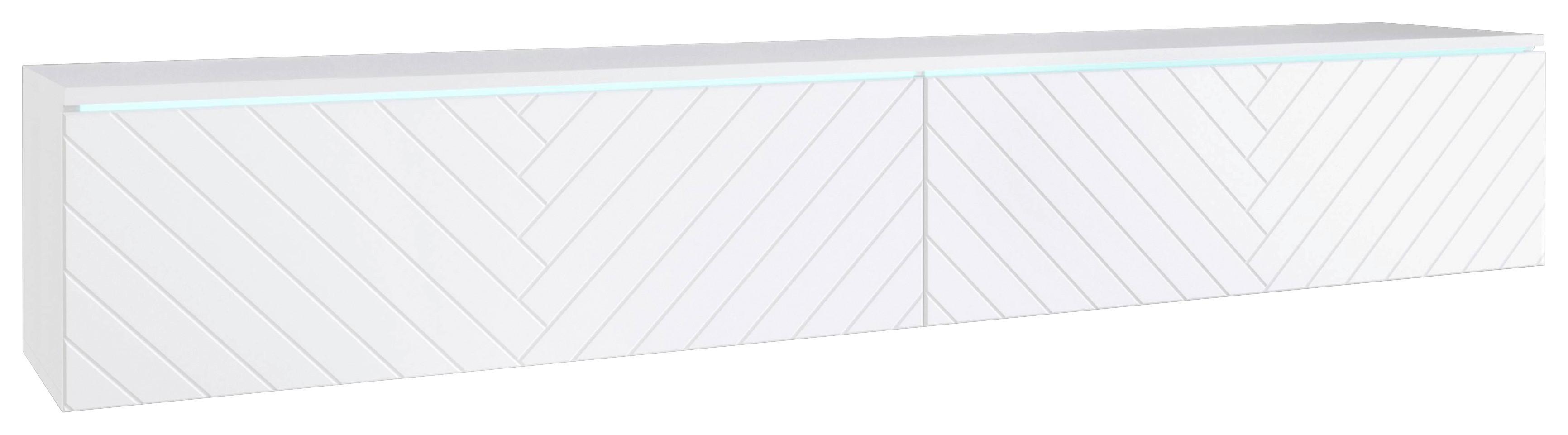 Nízka komoda s LED osvetlením 180cm - sivá/biela, Basics, kompozitné drevo/plast (180/30/33cm) - P & B