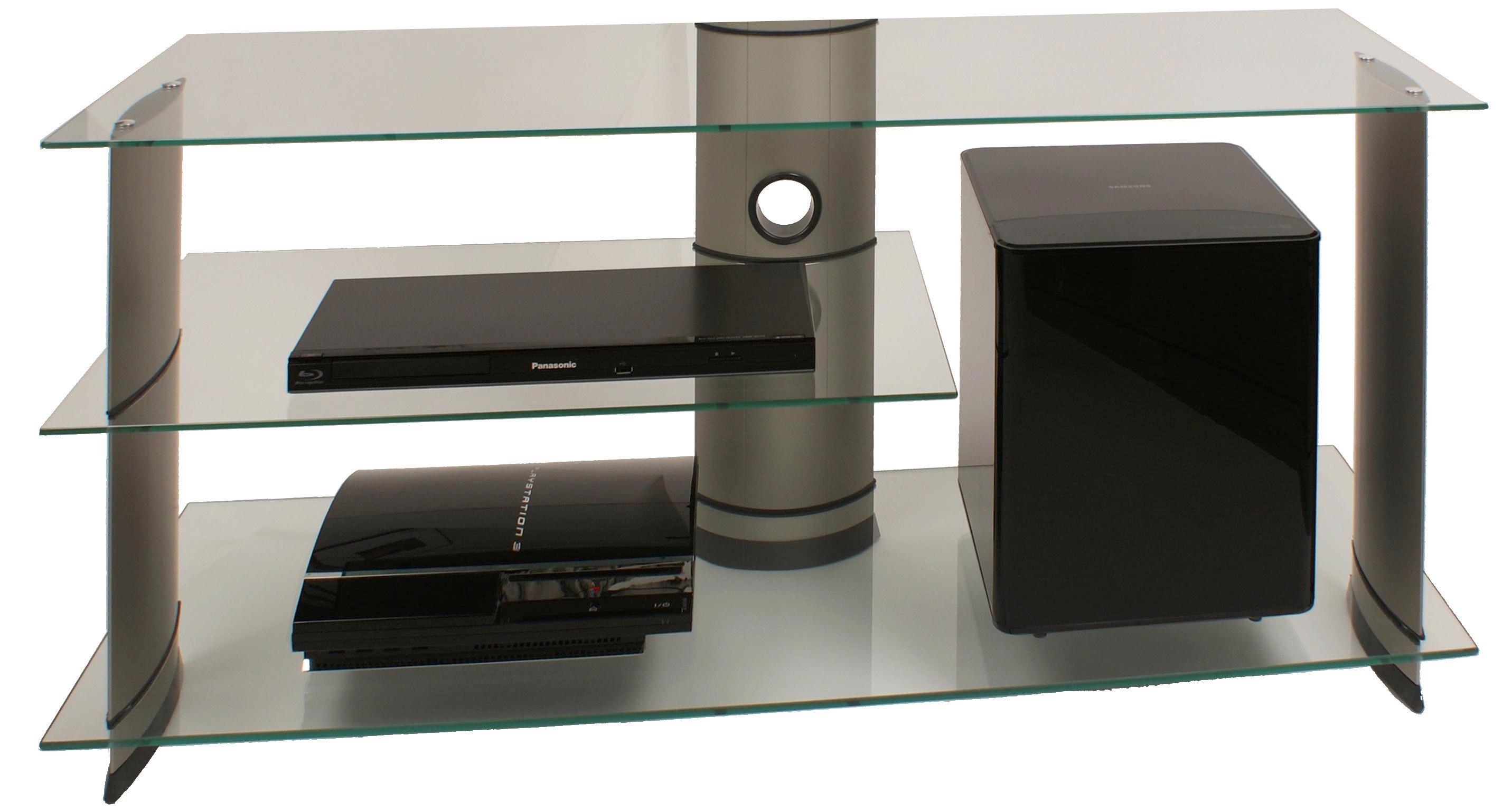 Phonotisch Subuso B: 120 cm - Klar/Silberfarben, KONVENTIONELL, Glas/Metall (120/56/40cm)