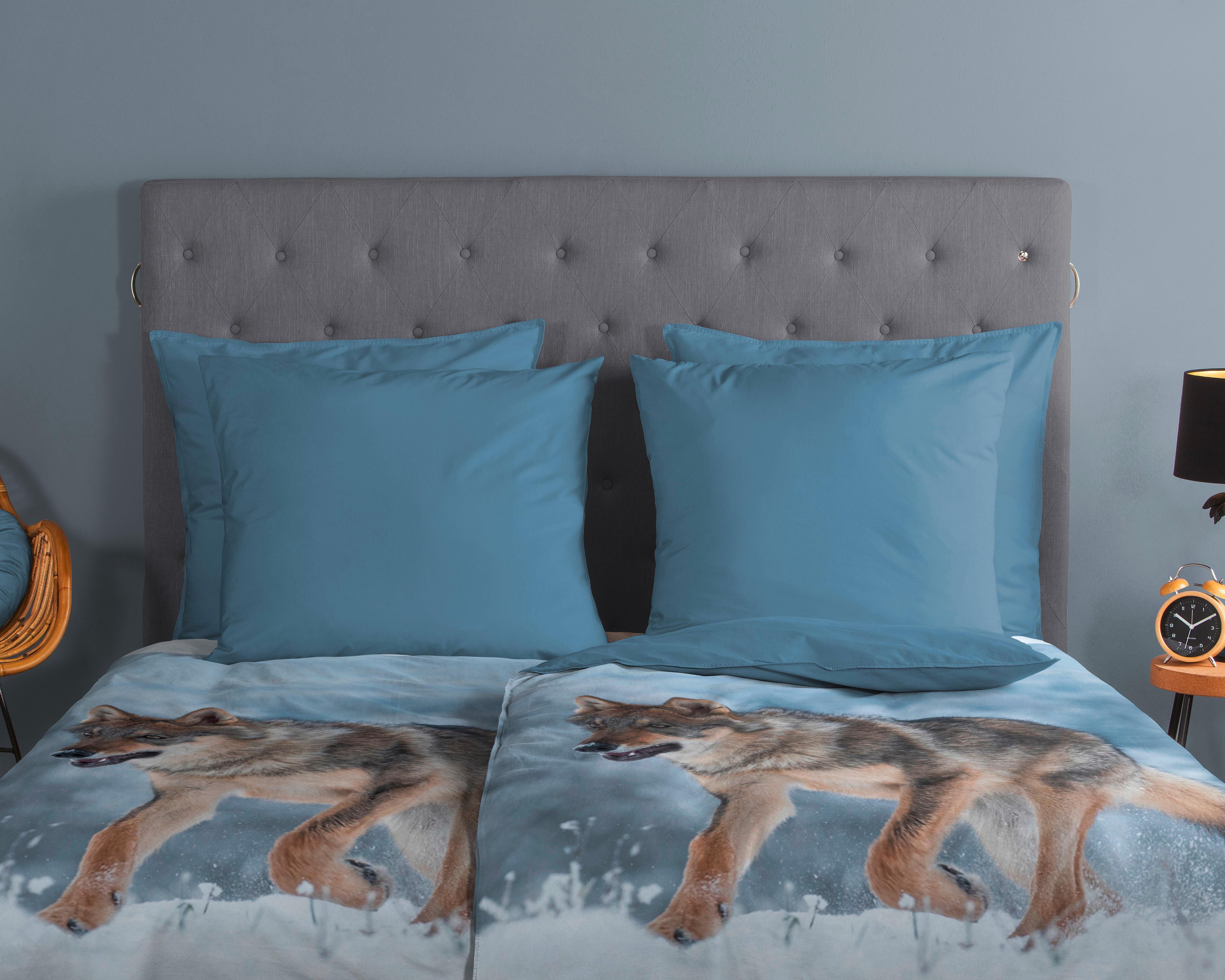 Bettwäsche mit Wolf-Print