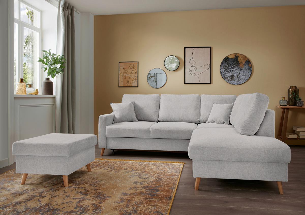 Ecksofa Valentina Grau S: 230x200 Cm - Naturfarben/Grau, MODERN, Textil (230/200cm) - Livetastic