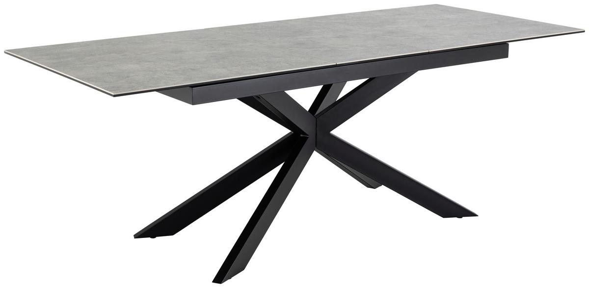 Esstisch Irwine H000023566 - Schwarz/Grau, Design, Glas/Keramik (168-210/90/76cm) - MID.YOU