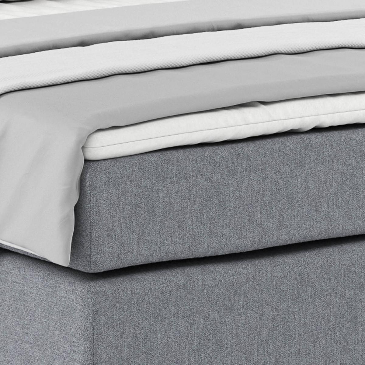 Postel Boxspring NERO PL: 140/200cm, šedozelená - barvy chromu/modrošedá, Konvenční, kov/textil (140/200cm)