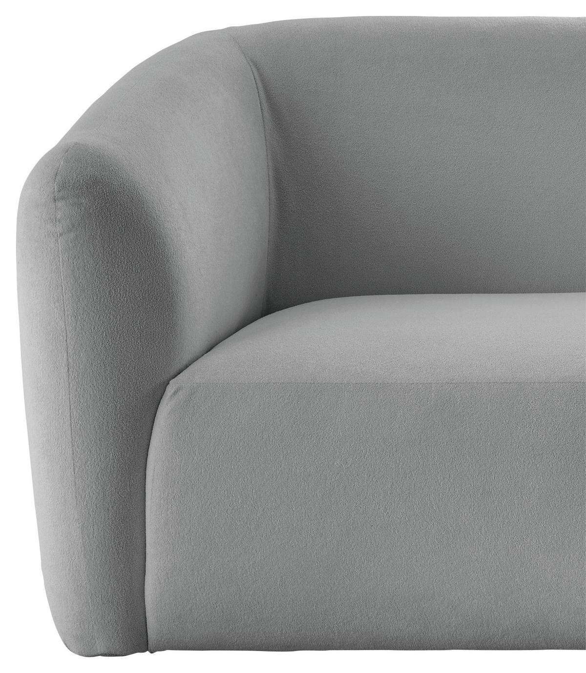 Ecksofa Jesi Silberfarben S: 238x107 Cm - Silberfarben/Schwarz, MODERN, Textil (238/107cm) - Livetastic