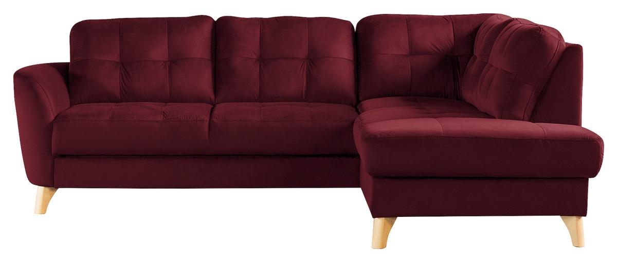 Ecksofa Nordic, Rot S: 236x190 cm - Buchefarben/Rot, Design, Textil (236/190cm) - Livetastic