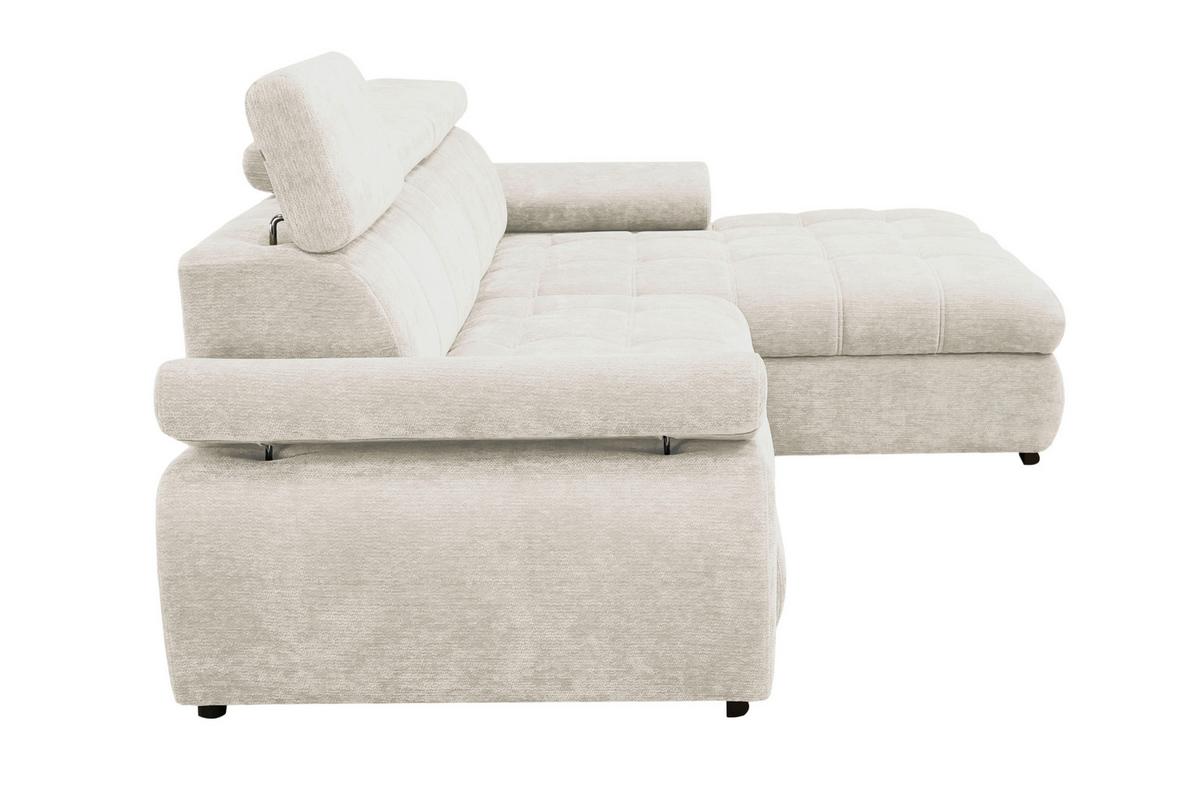 Rohová sedačka VEGAS, pravá, béžová žinylka - černá/béžová, Design, dřevo/textil (294/173cm)