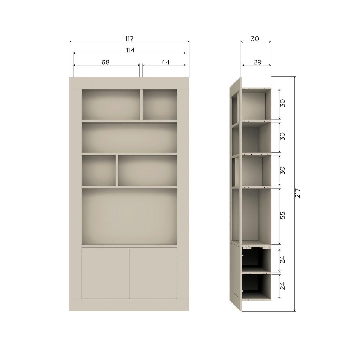 Regal Wallcover Grau B: 117 Cm - Grau, Design, Holz (117/229/31cm) - Livetastic
