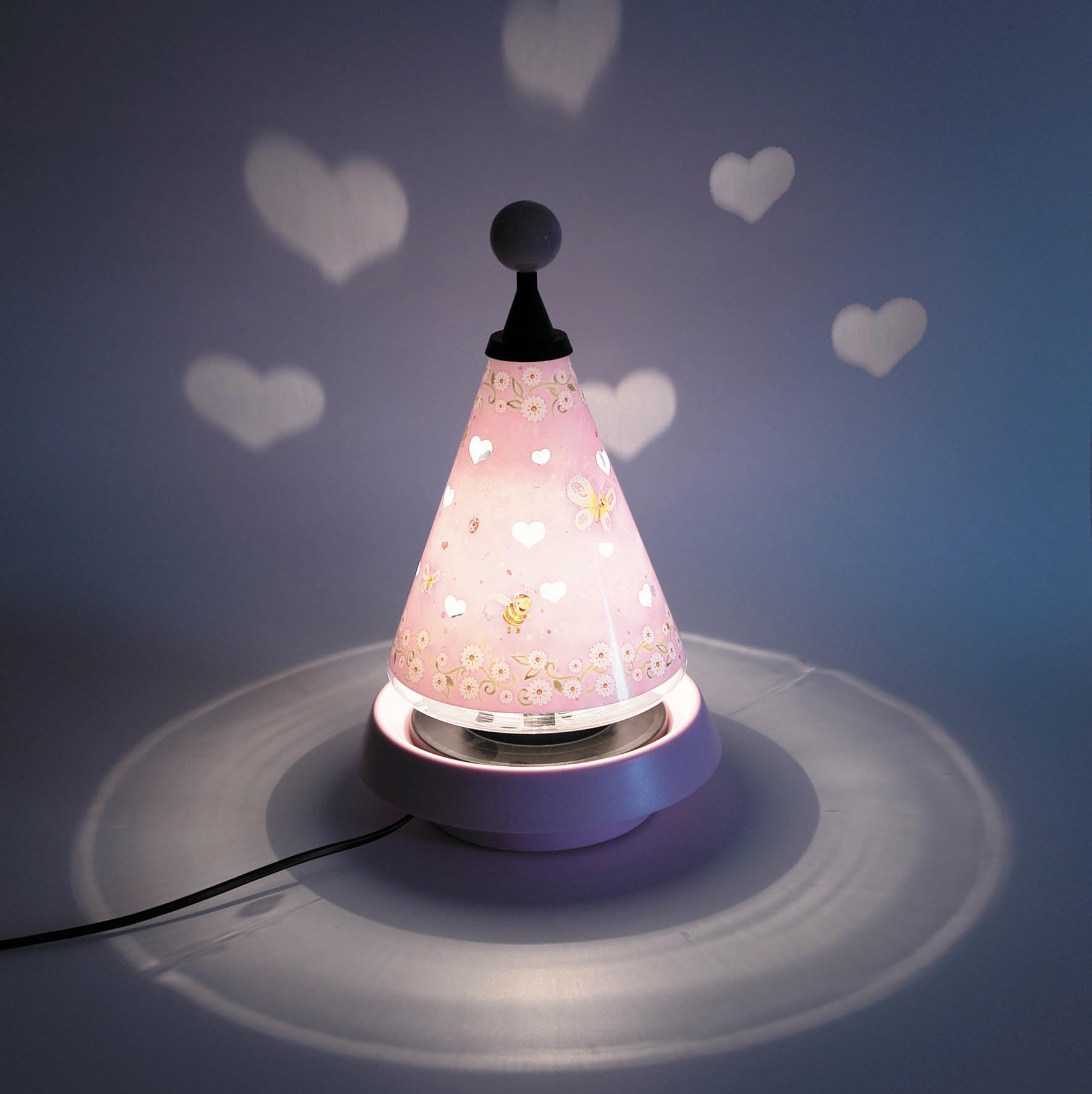 Tischlampe Carousel Margeriten Mulitcolor/rosa Für Kinder - Multicolor/Rosa, Design, Kunststoff (21/35cm) - Niermann