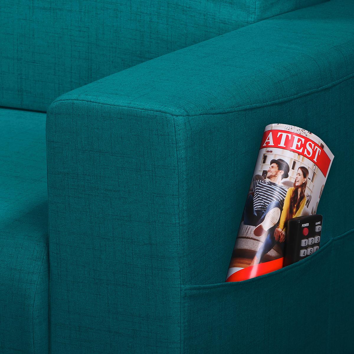 Ecksofa Bella Petrol S: 257x174 cm - Wengefarben/Petrol, Design, Textil (257/174cm) - Livetastic