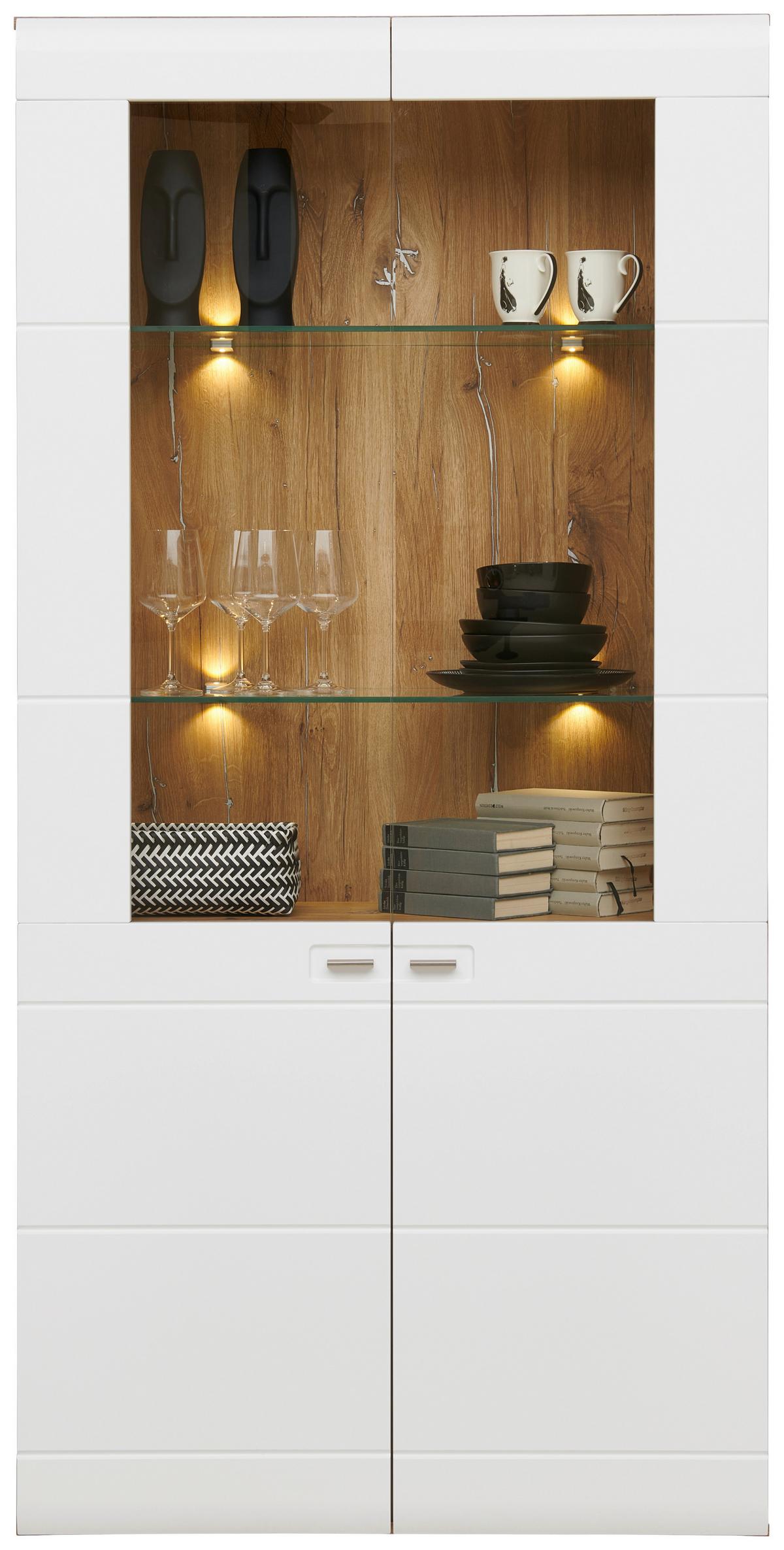 Vitrin Auris - Modern, faalapú anyag/Üveg (100/204,2/37,1cm) - Luca Bessoni