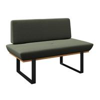 Sitzbank Tristan Webstoff grün, B: 130cm - Schwarz/Grün, MODERN, Holz/Textil (130/48/90cm) - James Wood