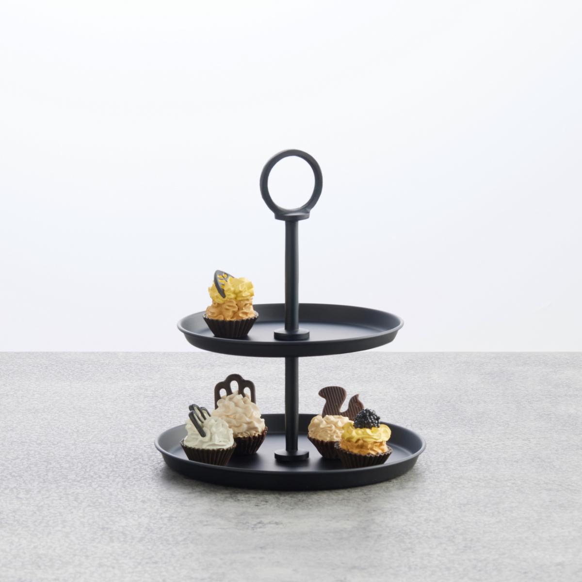 Poschodový stojan GLAMOUR - čierna, Modern, kov (20,3/23,5cm) - Mömax