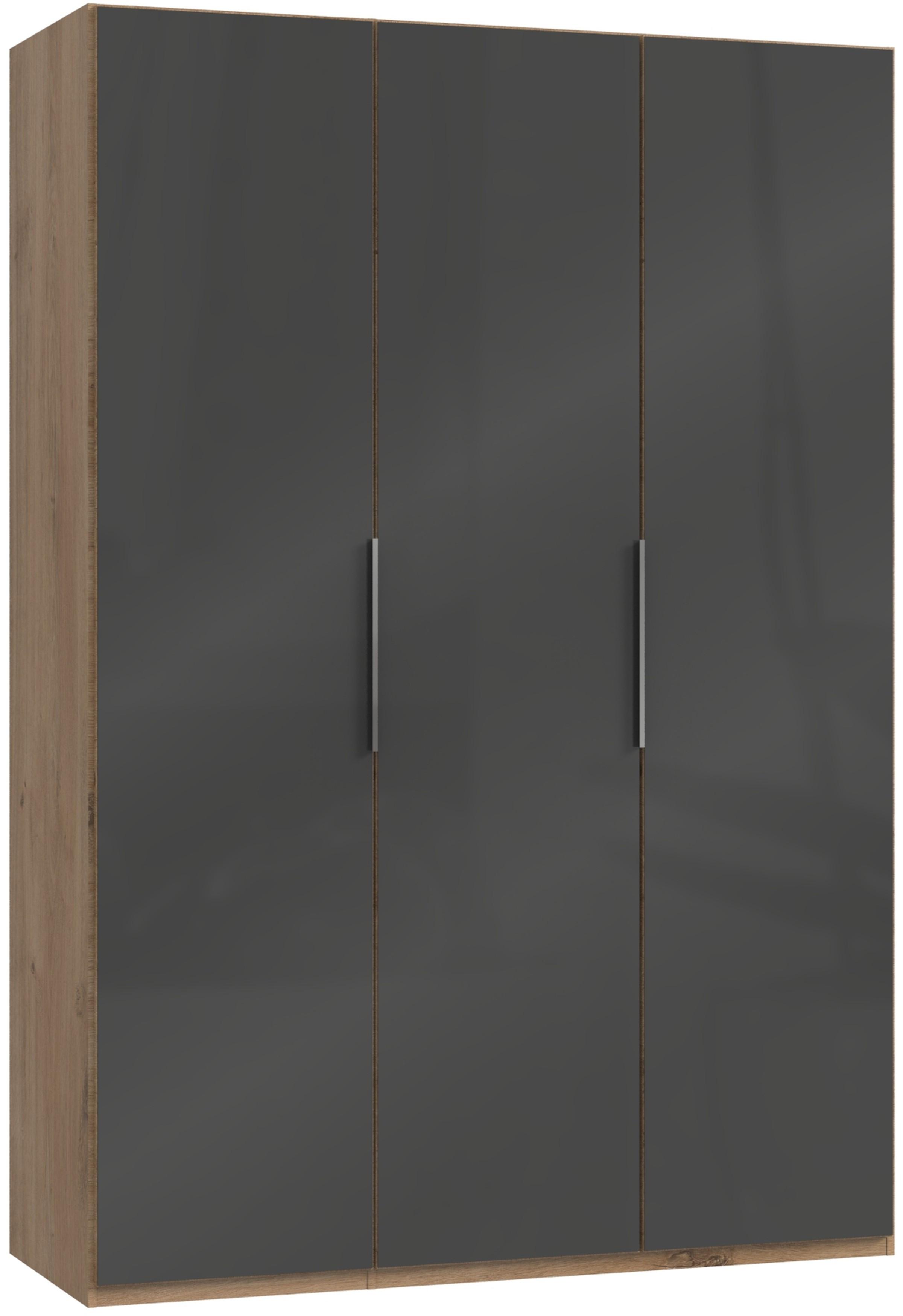Drehtürenschrank 150cm Level, Grau/eiche Dekor - Eichefarben/Grau, MODERN, Glas/Holzwerkstoff (150/216/58cm) - MID.YOU