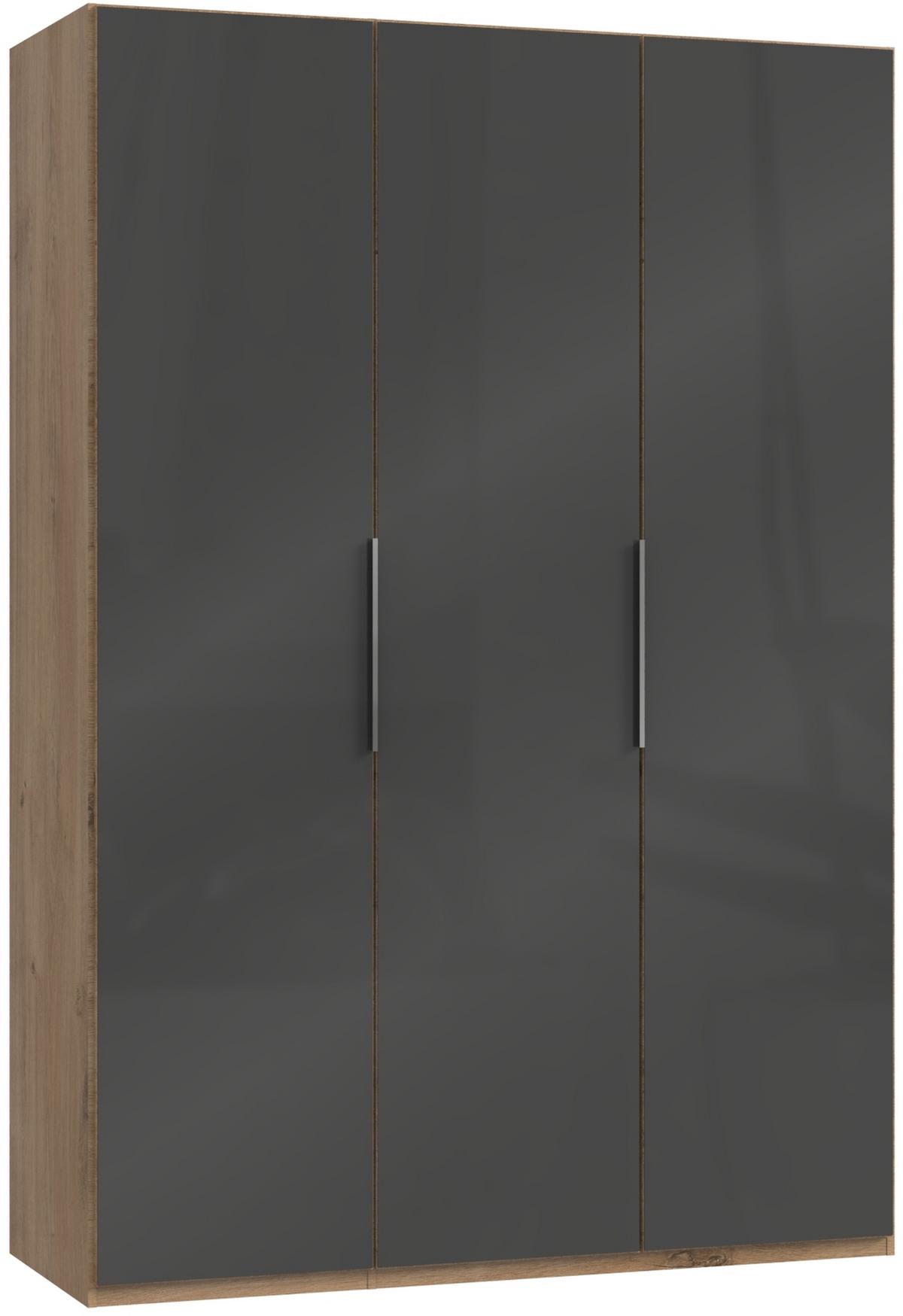Drehtürenschrank 150cm Level, Grau/Eiche Dekor - Eichefarben/Grau, MODERN, Glas/Holzwerkstoff (150/216/58cm) - MID.YOU