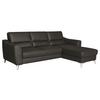 Ecksofa Santos Dunkelbraun S: 241 Cm - Chromfarben/Dunkelbraun, Design, Leder/Textil (241/168cm) - Livetastic