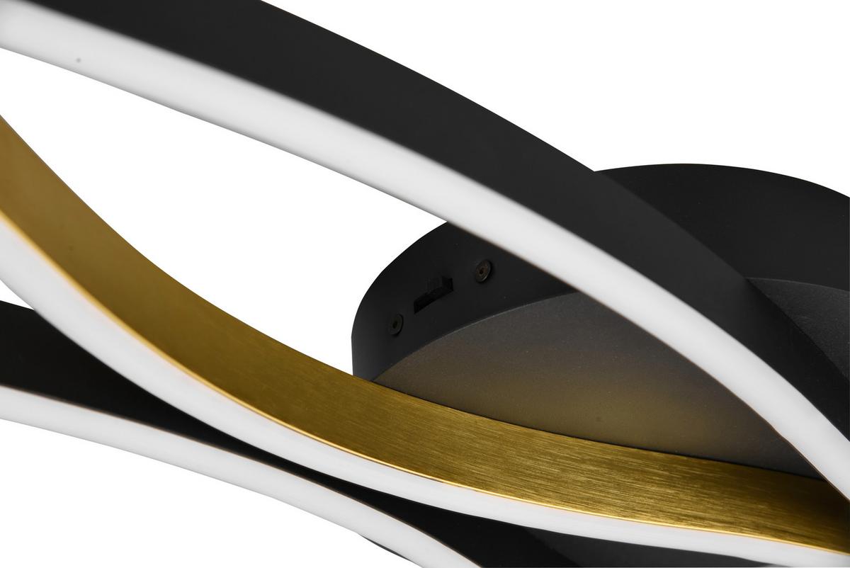 LED-Deckenleuchte Blaze L: 107,5 cm - Messingfarben/Schwarz, Design, Metall (107,5/7/18cm) - Trio Leuchten