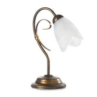 Tischleuchte Odino Braun D: 25 cm - Braun/Weiß, KONVENTIONELL, Glas/Kunststoff (25/35cm)