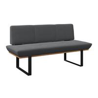 Sitzbank Tristan Webstoff schwarz, B: 170cm - Schwarz, MODERN, Holz/Textil (170/48/90cm) - James Wood