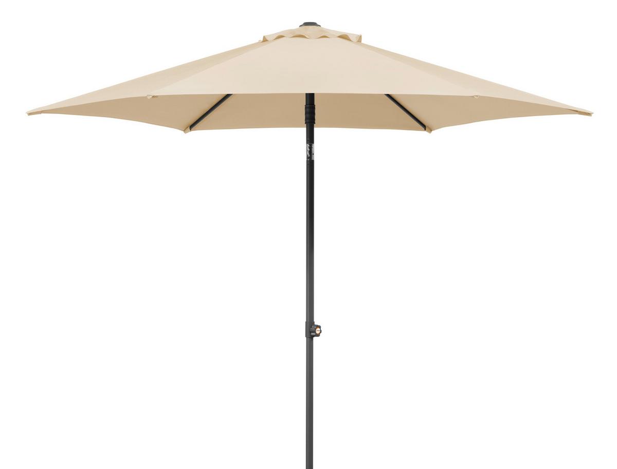 Sonnenschirm Sevilla BxHxT: 270x270x246 cm Naturfarben - Anthrazit/Naturfarben, Basics, Textil/Metall (270/258/270cm) - Schneider