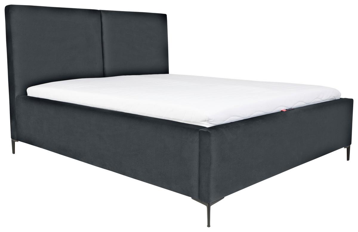 Čalúnená posteľ PALINI 180x200cm - čierna/jadrový buk, Modern, drevo/textil (180/200cm) - MID.YOU
