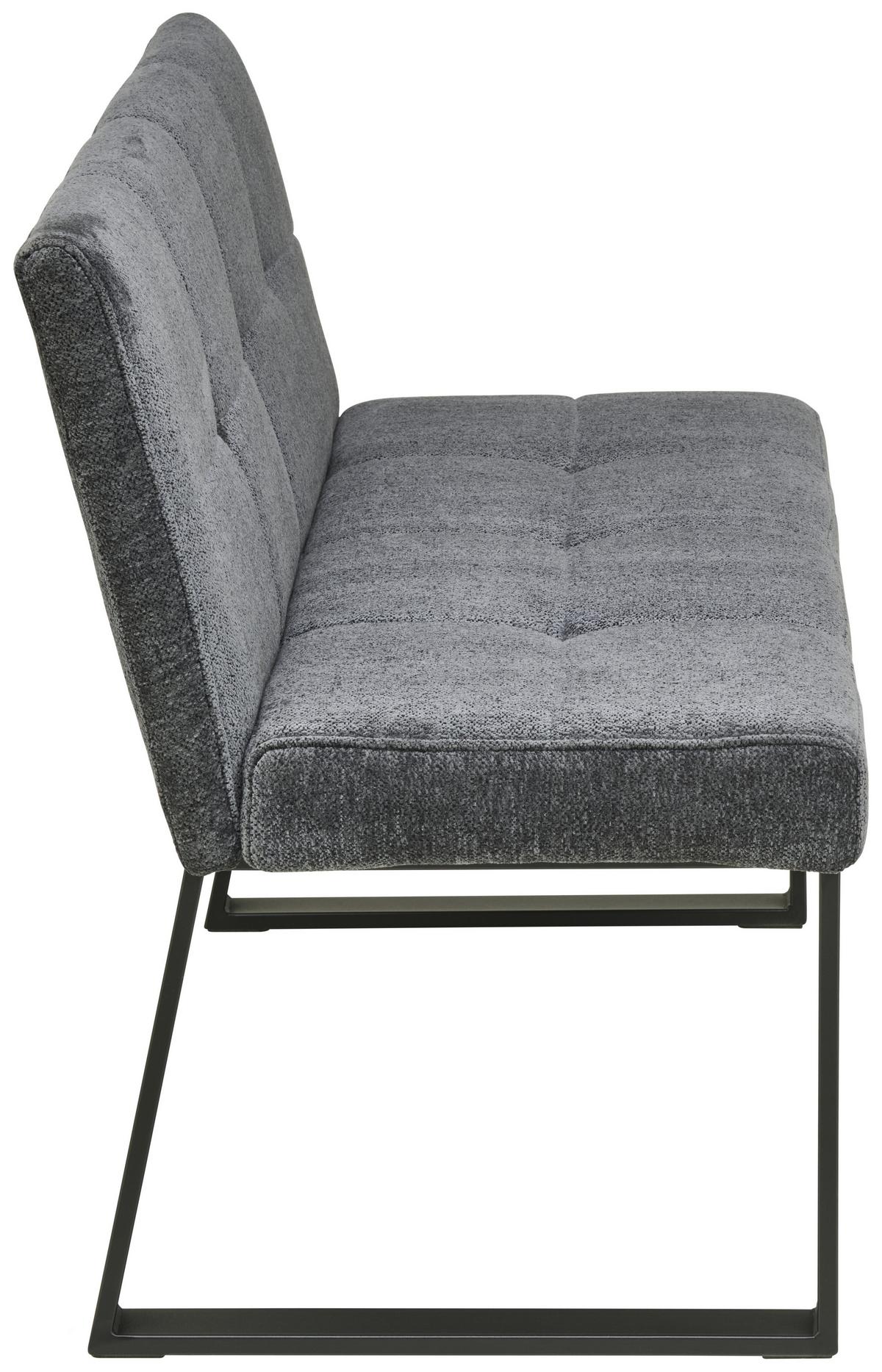 Sitzbank Rico Dunkelgrau, B: 140 cm - Dunkelgrau/Schwarz, LIFESTYLE, Textil/Metall (140/82/44cm) - MID.YOU