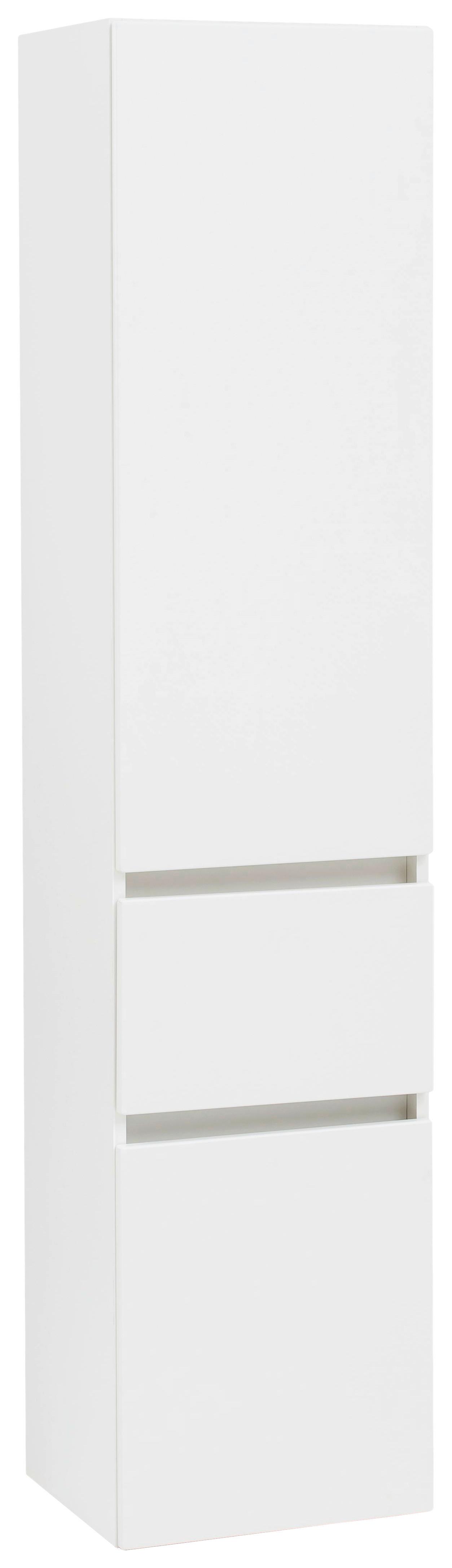 Hochschrank Kopenhagen B: 40 cm Weiß - Silberfarben/Weiß, KONVENTIONELL, Holzwerkstoff (40/180/35cm) - Held