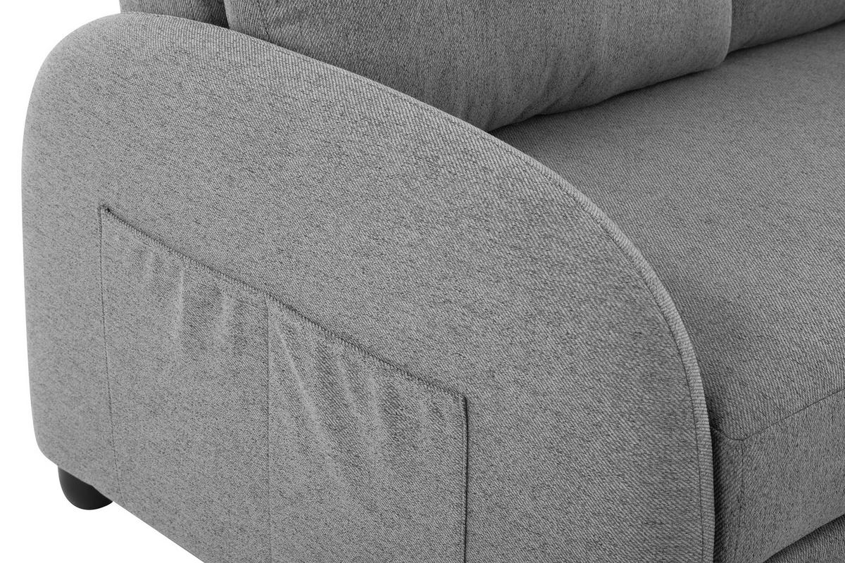 Rozkladacia pohovka COSMO, tmavosivá, max. 240 kg - čierna/tmavosivá, Design, textil/plast (140/94/95cm) - Livetastic