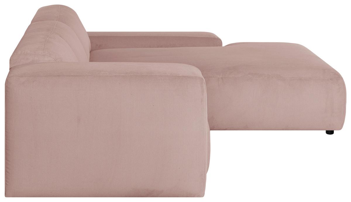 Ecksofa Hannah Rosa 304x200 cm - Schwarz/Rosa, Design, Textil (304/200cm) - MID.YOU