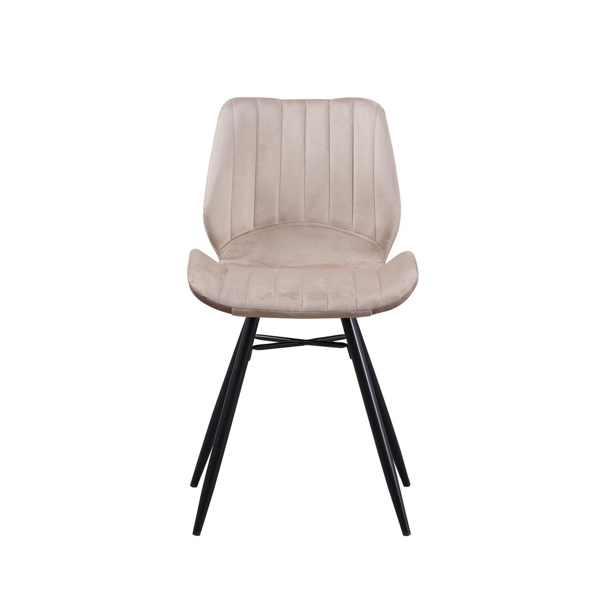 Stuhl-Set Barron Beige B: 47 cm - Beige/Schwarz, MODERN, Textil/Metall (47/82/55cm) - MID.YOU