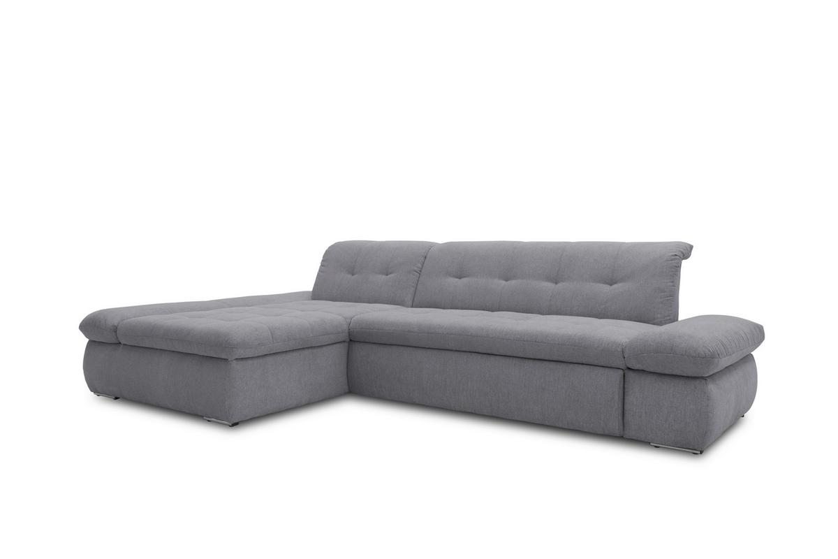 Ecksofa Moric Dunkelgrau Mikrofaser - Chromfarben/Dunkelgrau, KONVENTIONELL, Textil (172/300cm) - MID.YOU