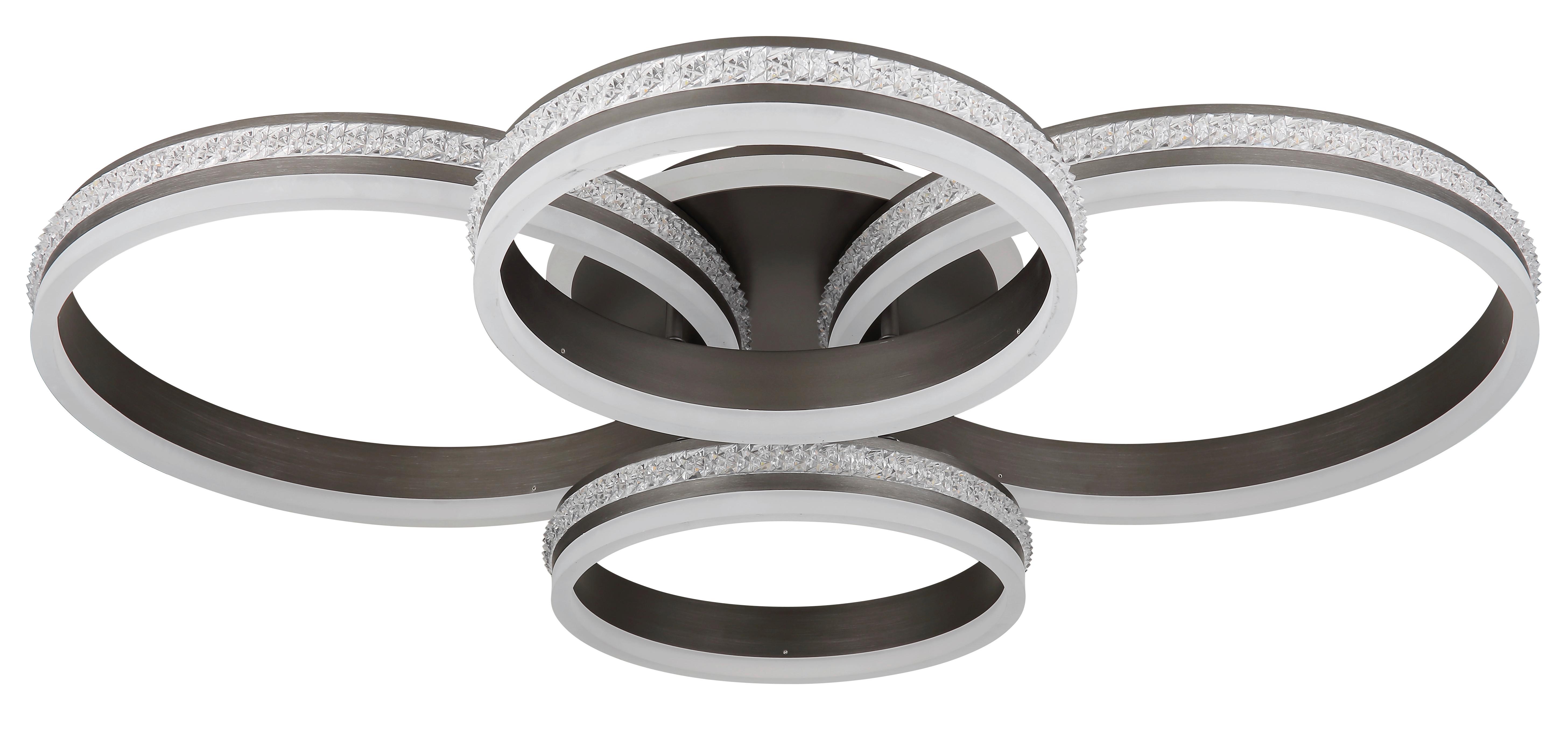 Led-deckenleuchte 67314-90 - Klar/Titanfarben, Design, Kunststoff/Metall (85/68,5/15cm) - Globo