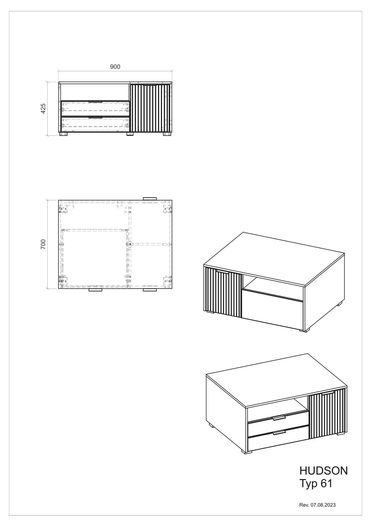 Couchtisch Hudson Weiß/Eichefarben B: 90 cm - Eichefarben/Weiß, Design, Holzwerkstoff (90/43/70cm) - MID.YOU