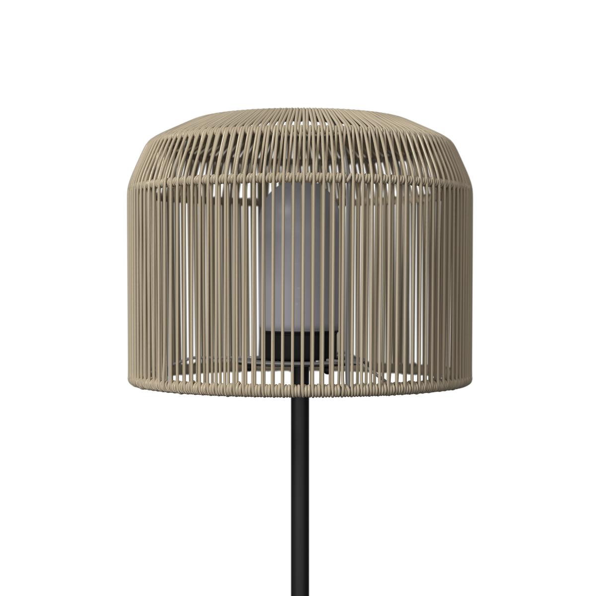 STOJACIA LAMPA IVO - čierna/béžová, Modern, kov/plast (35/158/35cm) - Bessagi Garden