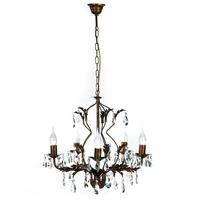 Kristall-hängeleuchte 4670/5 - Bronzefarben, KONVENTIONELL, Glas/Metall (53/100cm)