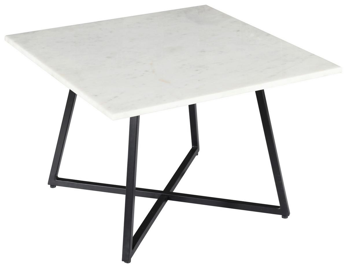 Konferenčný stolík MONTEVIDEO 65x65 - čierna/biela, Modern, kov/kameň (65/44/65cm) - Mömax