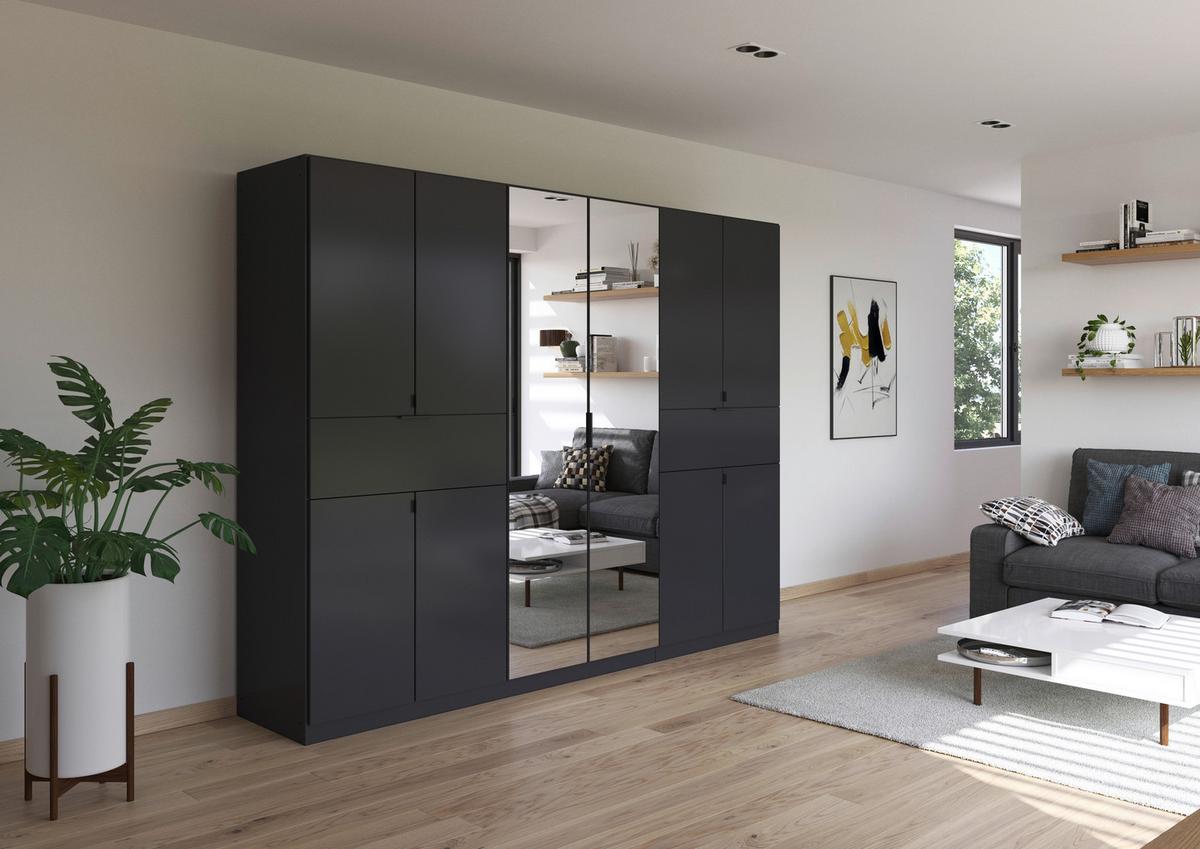 Drehtürenschrank Ticao Grau B: 271 cm - Silberfarben/Grau, MODERN, Holzwerkstoff (271/210/54cm) - Rauch Möbel