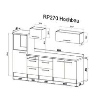 Küchenzeile mit Geräten 270 cm Weiß/Grau - Eichefarben/Weiß, Basics, Holzwerkstoff (270cm) - Respekta