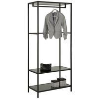 Vešiak na odevy čierna - čierna, Modern, kov/kompozitné drevo (80/185/44cm) - Mömax