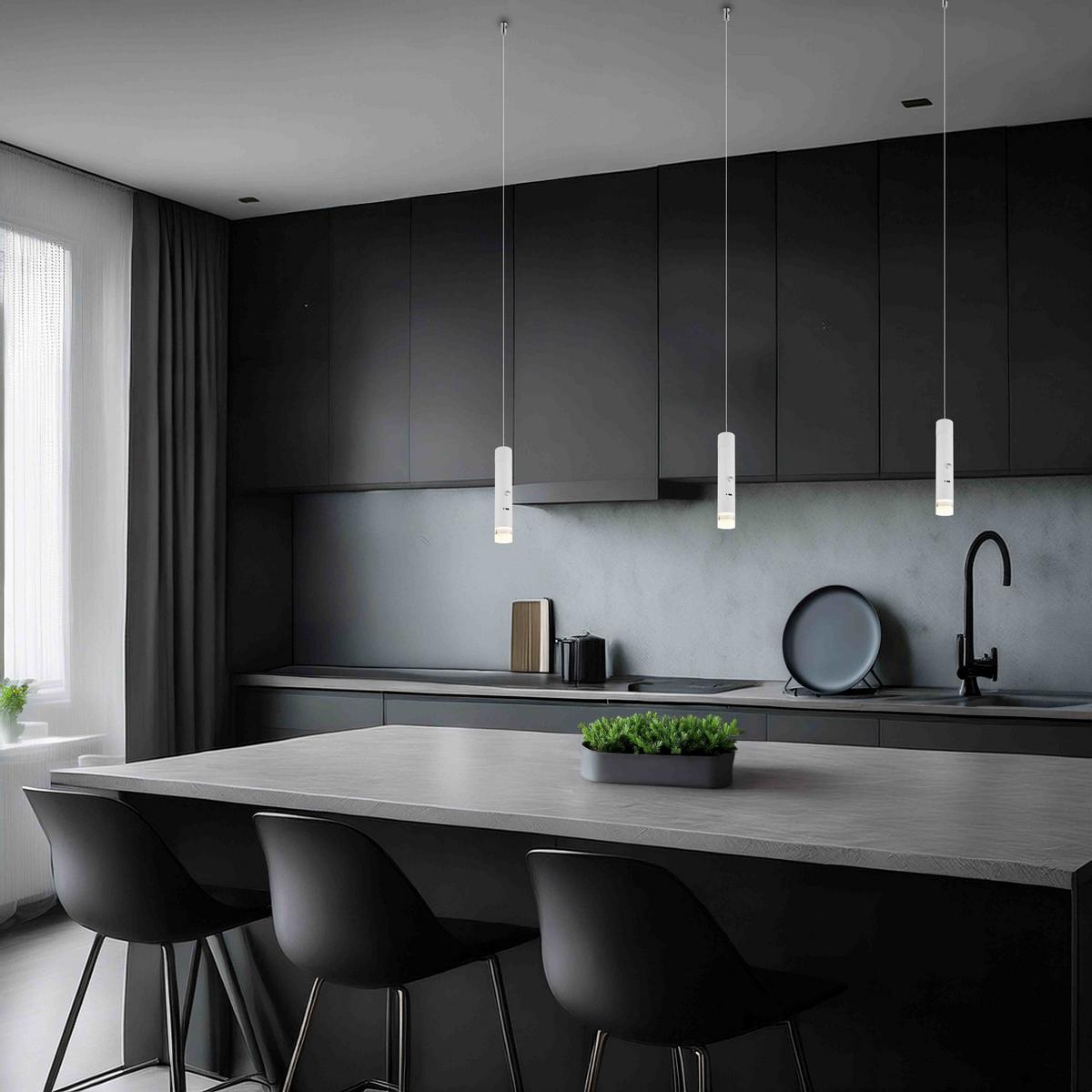 AKKU-LED-HÄNGELEUCHTE PELO - bílá/čiré, Design, kov/plast (38/120cm) - Globo