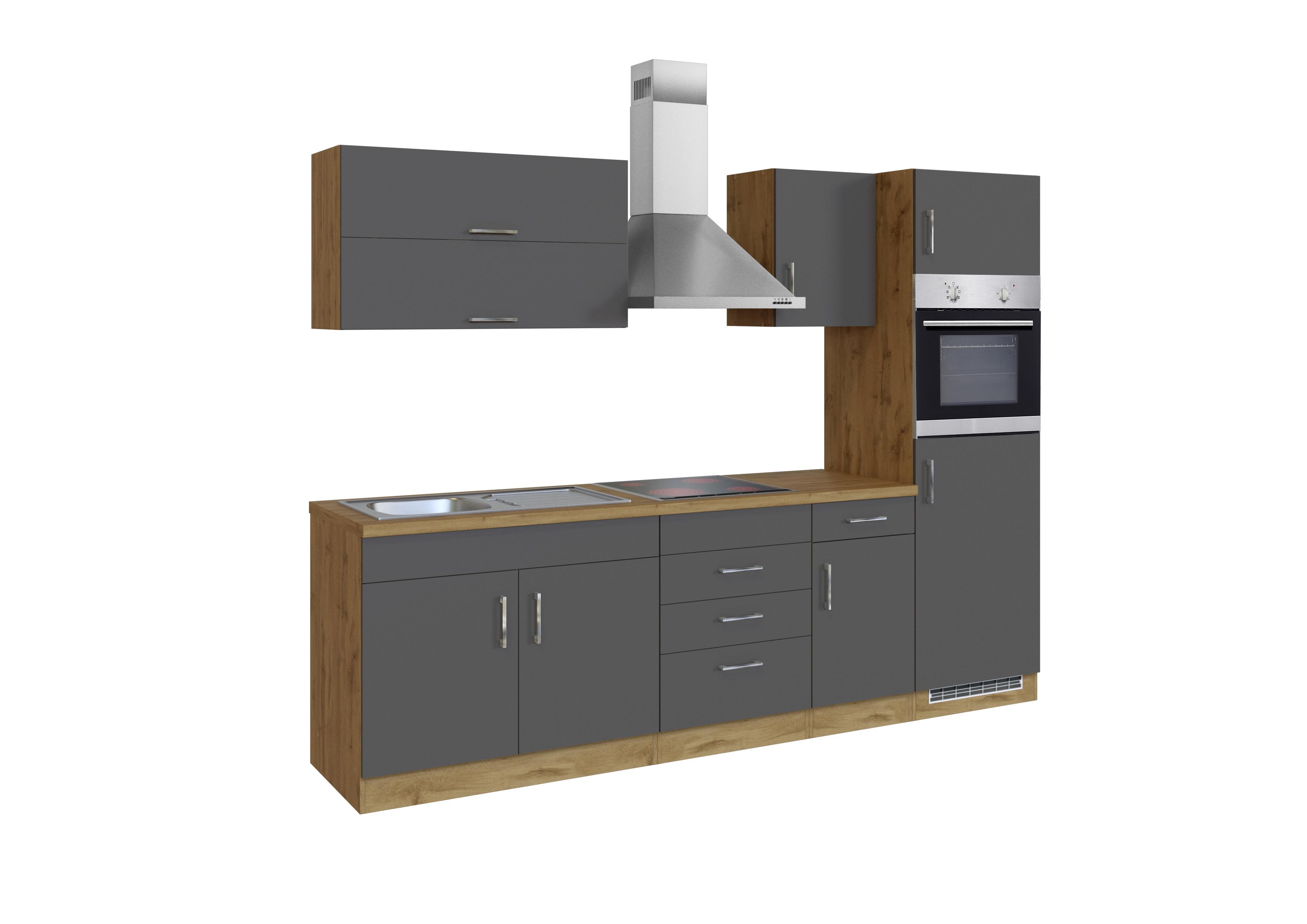 Küchenblock in Anthrazit Breite ca. 270 cm