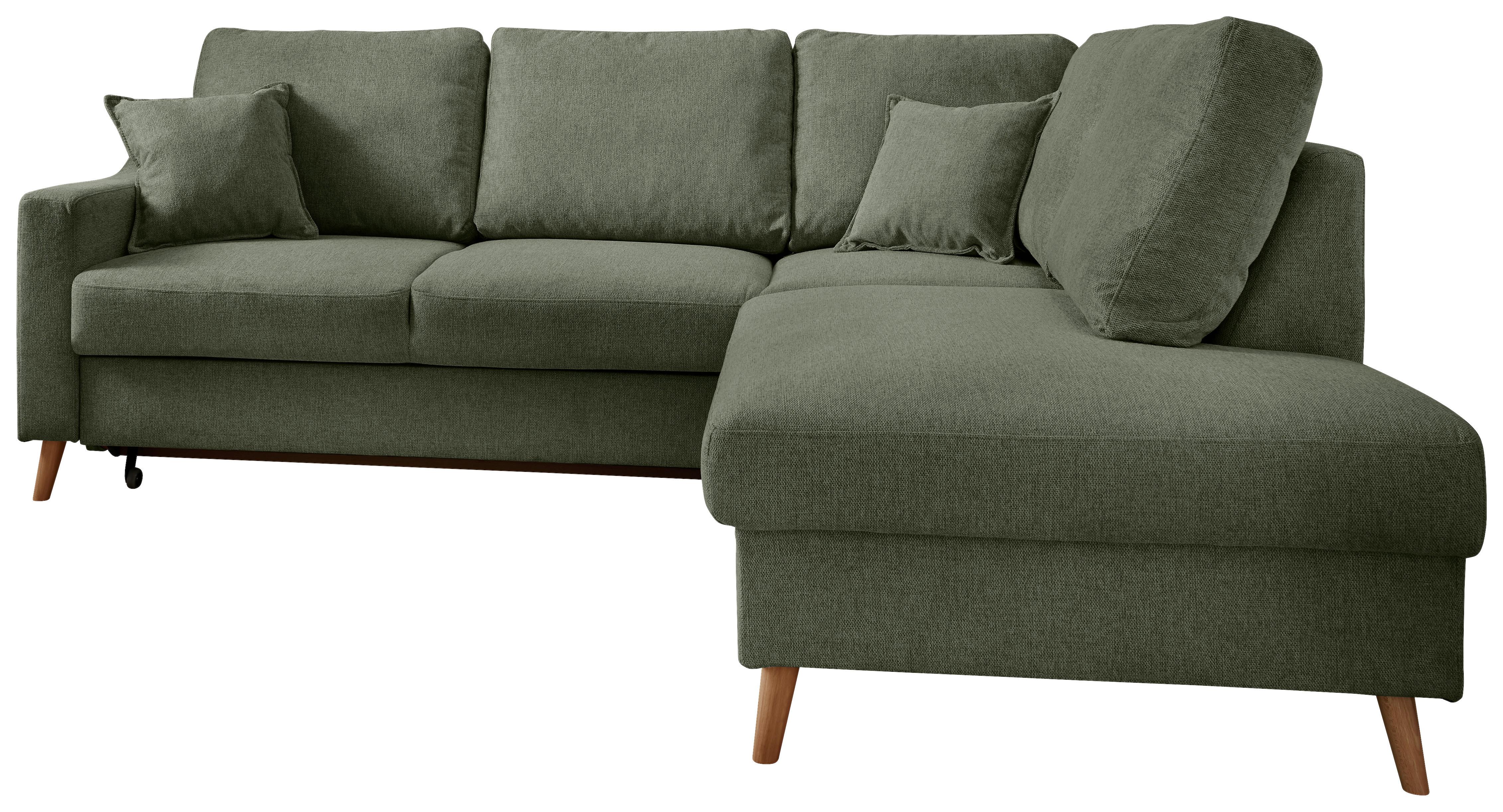 Ecksofa Valentina Dunkelgrün S: 230x200 Cm - Dunkelgrün/Naturfarben, MODERN, Textil (230/200cm) - Livetastic