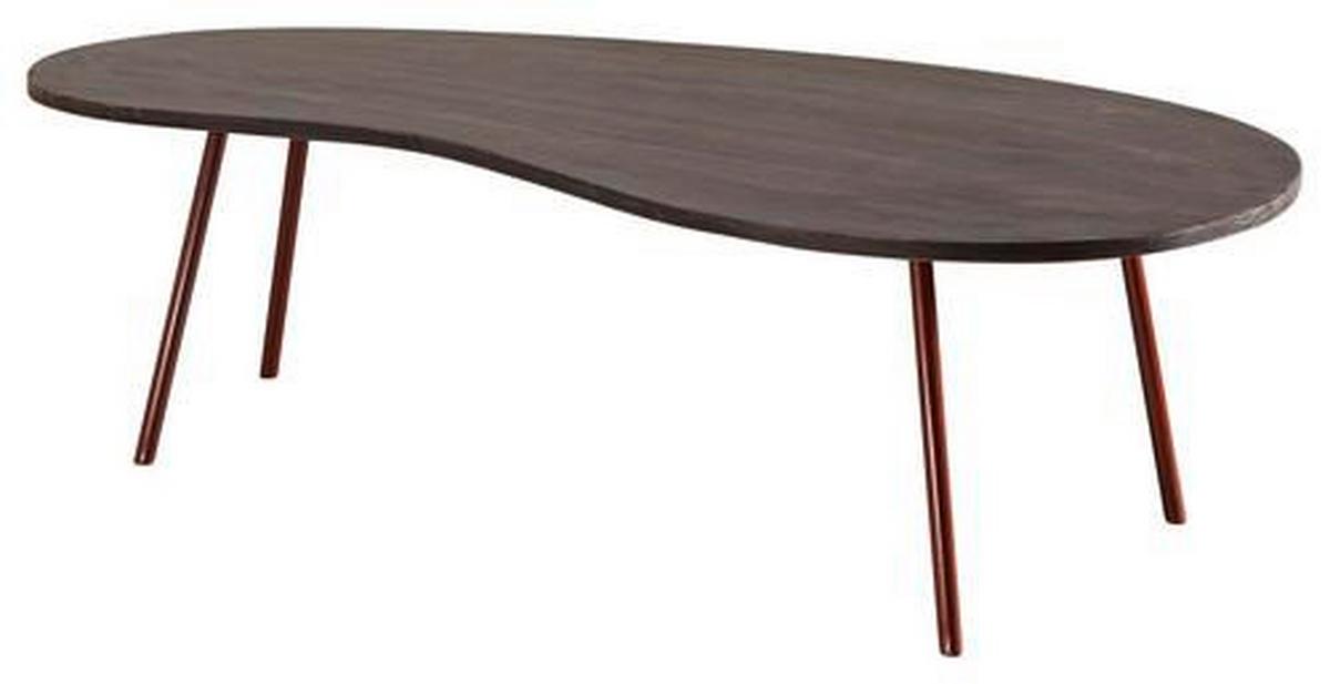 Konferenční stolek JAI masív - měděné barvy/tmavě šedá, Design, kov/dřevo (122/63/34,5cm) - MID.YOU