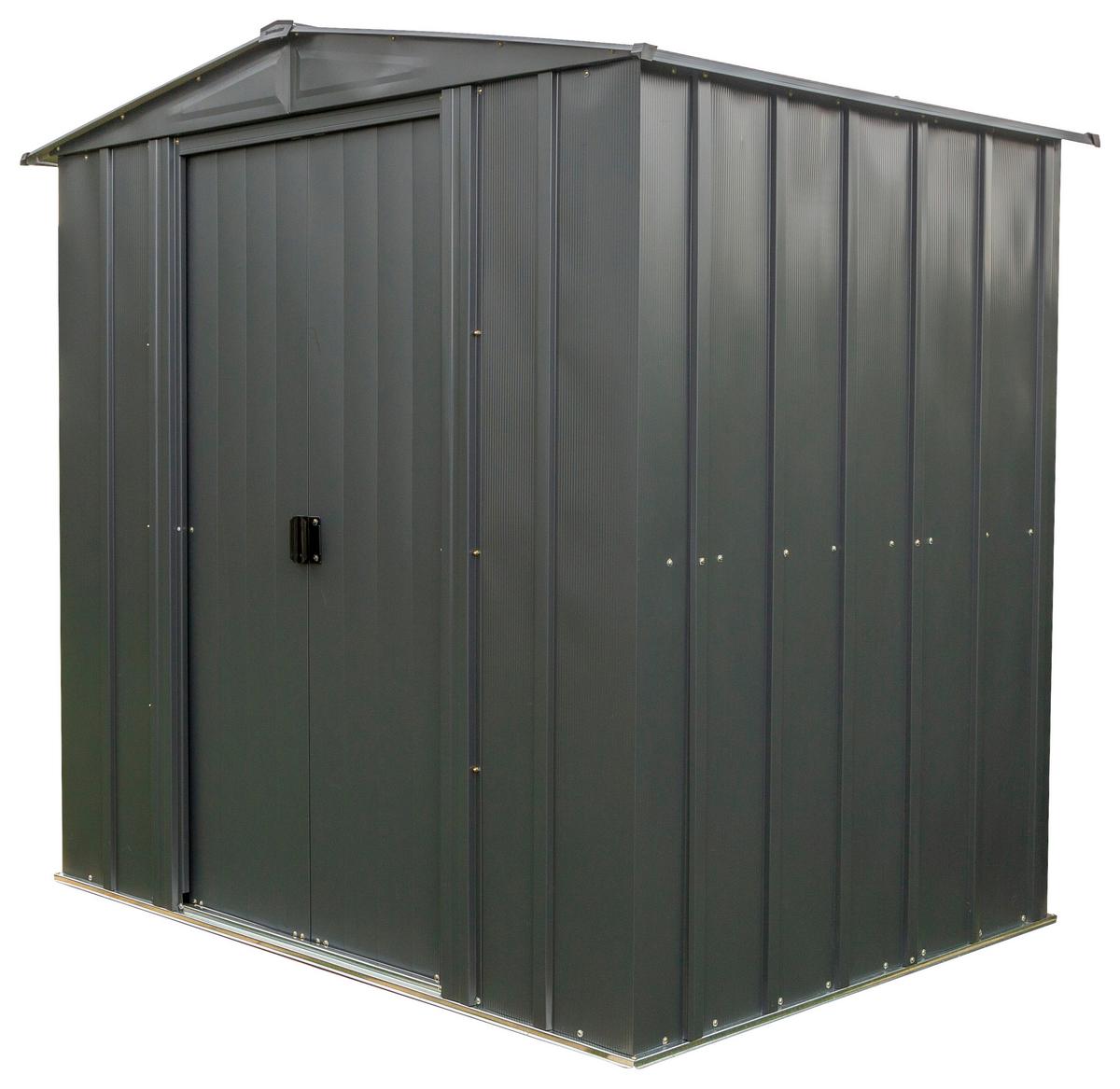 Gerätehaus mit Schiebetür 194x191x151 cm - Grau, Basics, Metall (194/191/151cm)